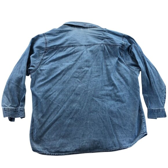 Vintage Pooh Womens Denim Shirt 22W/24W Blue Button Front Classic The Pooh Top - Picture 2 of 12